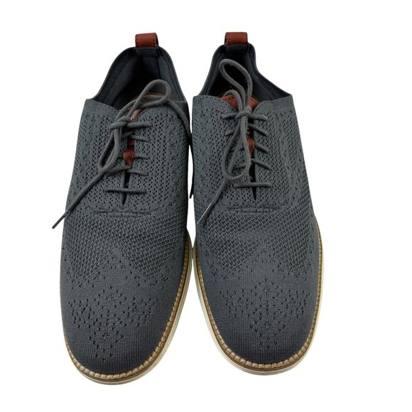 Cole Haan Size 11.5 Original Grand Mens Tie Shoes Stitchlite Wingtip Oxford Gray - Picture 3 of 11